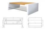 NorStone Arken table 1100 white bamboo, стойка под AV-аппаратуру
